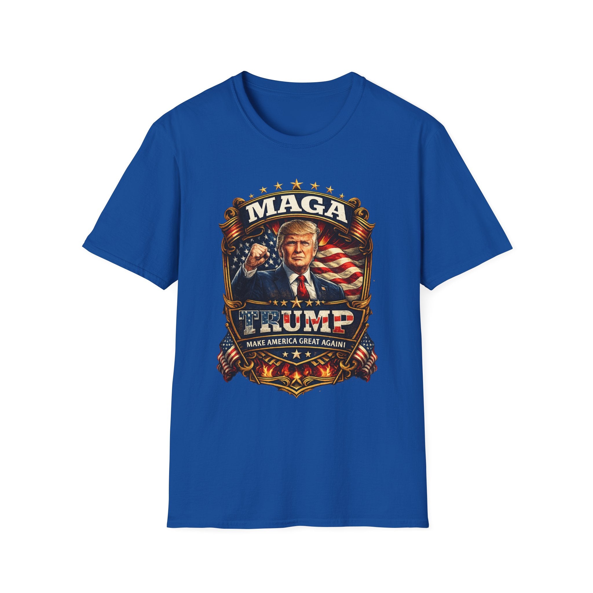 MAGA Patriotic Political T-Shirt — 'MAGA' Flag Emblem Tee