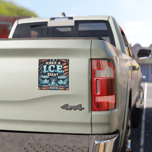 Car Magnet – "Have a I.C.E. Day!" Patriotic Funny Ice Cube Novelty Magnet